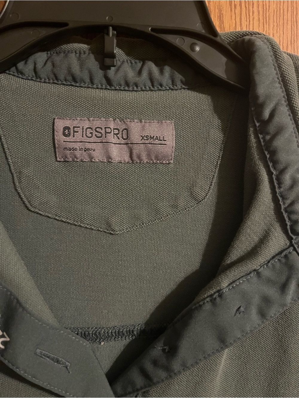 Figs Olive Green Sleeveless Polo Top - Picture 2 of 2